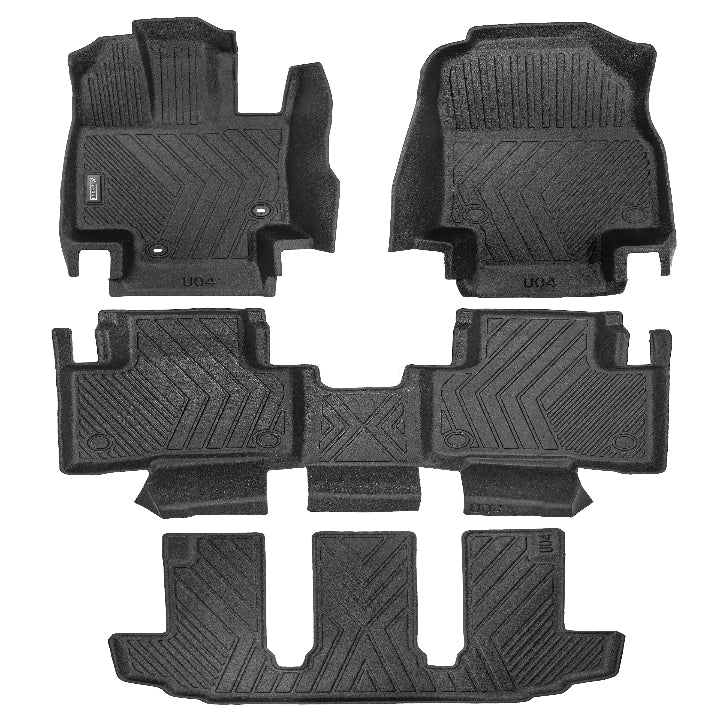 Toyota Highlander All-Weather TPE Floor Mats (2020–2025, 7-Seat) 3 Row
