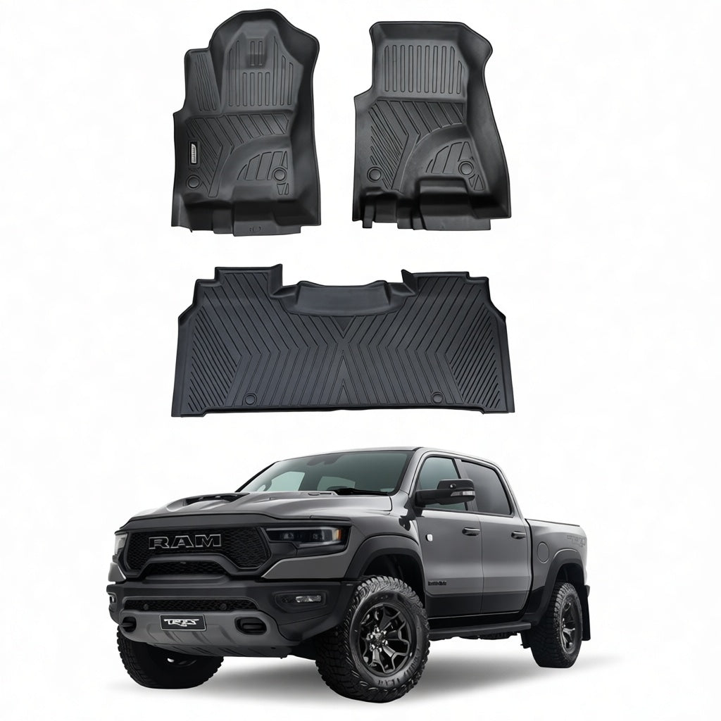 Car mats for Ram 1500 Crew Cab All-Weather TPE Floor Mats 2025-